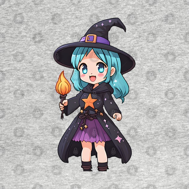 Anime girl witch halloween by InkPulse